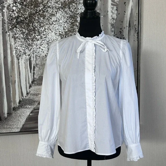 ba&sh Women's 100% Cotton White Joon Top - Size‎ Small - Picture 4 of 12